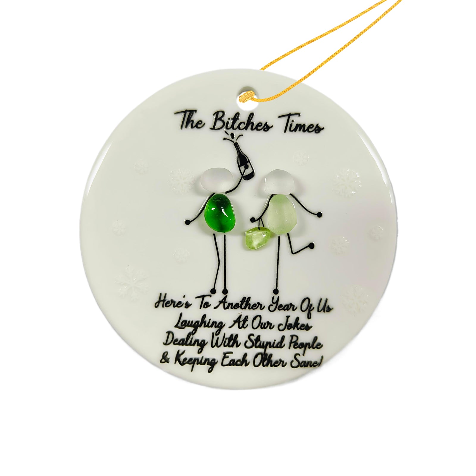 Sea Glass Ornaments Brimming with Friendship, gift for bestie