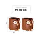 New 2025 Creative Pen Holder，Pen Holder for Desk - Hand Carved Wooden Pencil Organizer， birthday gifts for women, Unique Home Decor Gifts (Cute owl)