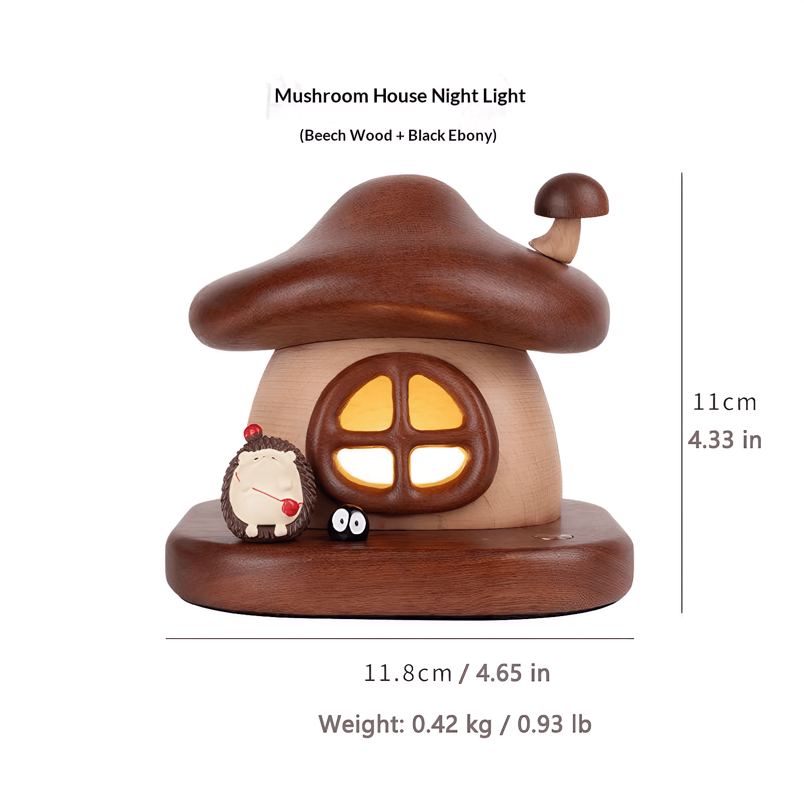 Handcrafted Hedgehog Night Light - Wooden Nursery Lamp, Kids' Gift Idea - Adaoge gifts