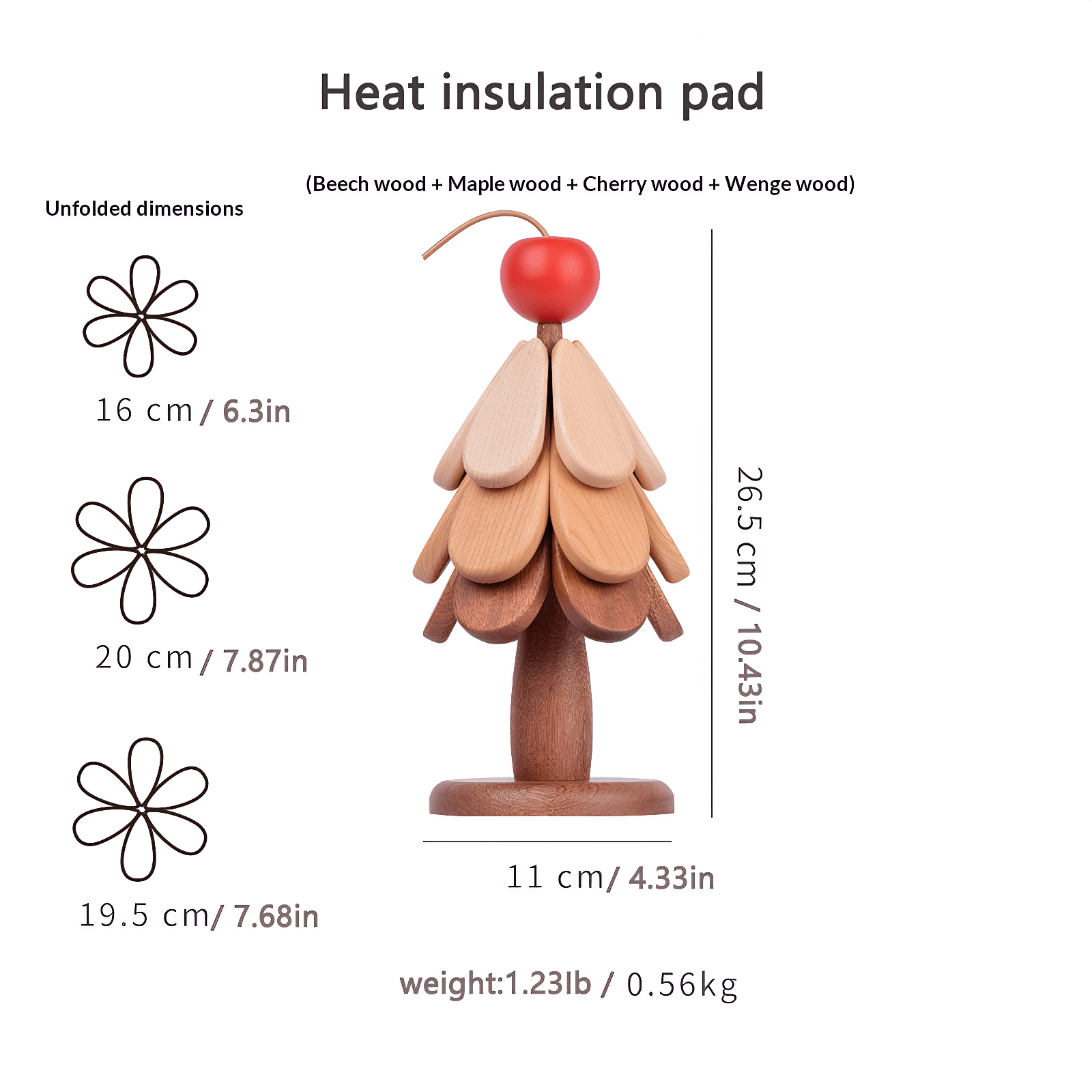 Wooden Christmas Trivets & Tree Shaped Coasters Set for Dinner Table Decor - Adaoge gifts