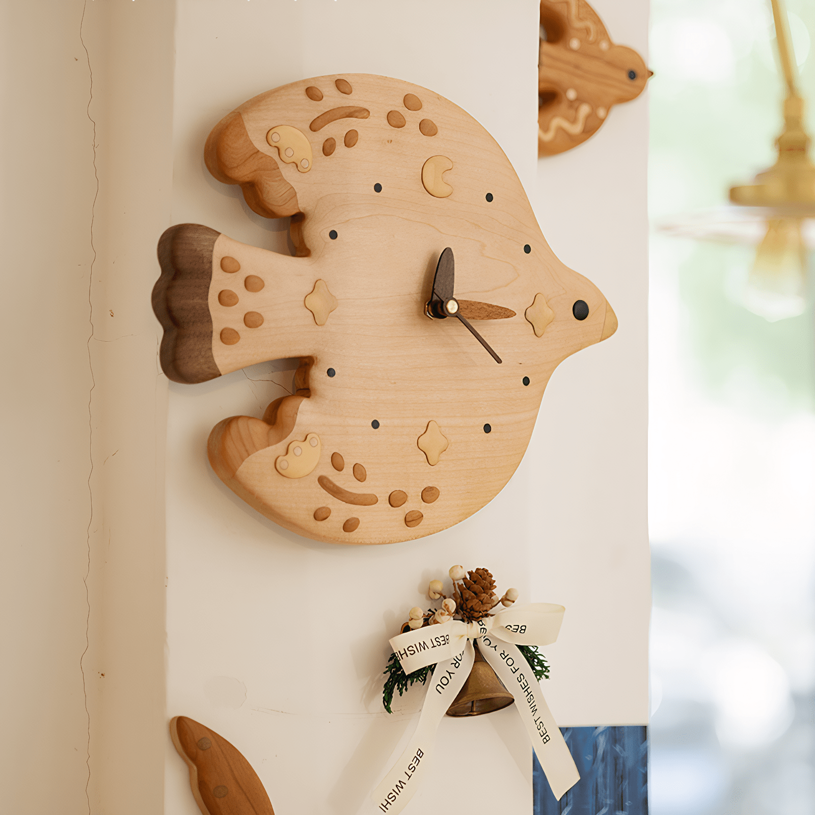 Handcrafted Bird Wall Art Clock - Beautiful Multi-Wood Decor Piece - Adaoge gifts