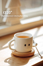 Couple Mugs Set | Solid Wood Nest Coaster | High-Temperature White Porcelain | Creative Birthday Gift for Couples