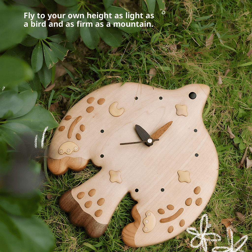 Handcrafted Bird Wall Art Clock - Beautiful Multi-Wood Decor Piece - Adaoge gifts