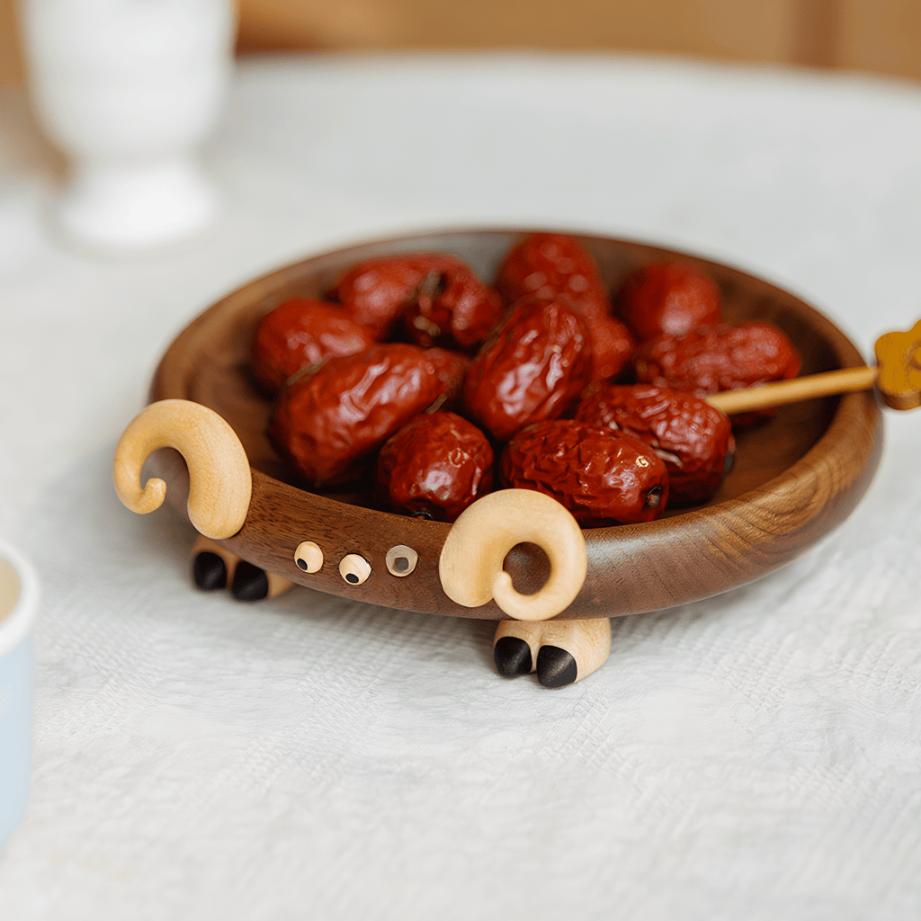 Handcrafted Sheep Decor Tray - Elegant Black Walnut Storage & Fruit Plate with Unique Wood Accents, Stylish Desk Organizer & Gift - Adaoge gifts