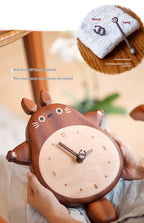 Handmade Ebony Wood Totoro Figurine | Hugging Pose Gift | Creative Kids Room Decor | Meaningful Birthday Gift for Child