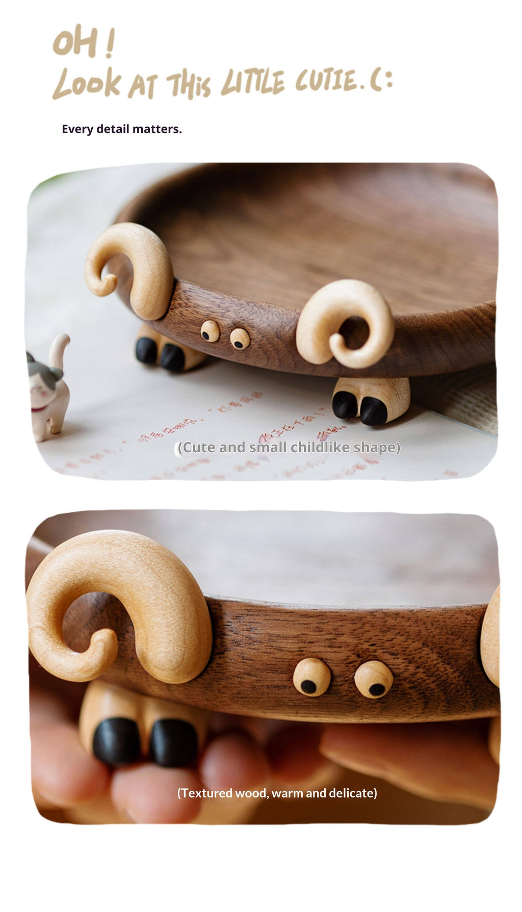 Handcrafted Sheep Decor Tray - Elegant Black Walnut Storage & Fruit Plate with Unique Wood Accents, Stylish Desk Organizer & Gift - Adaoge gifts