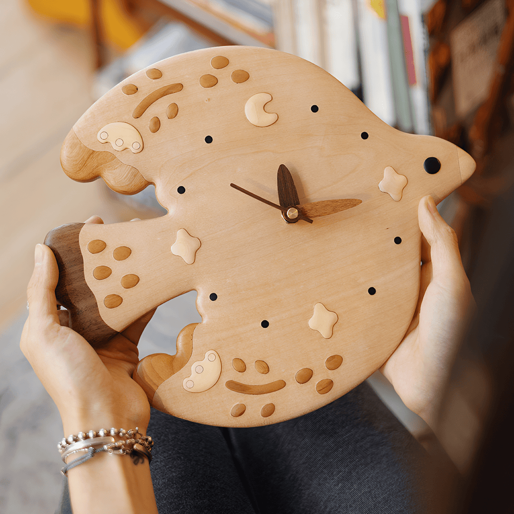 Handcrafted Bird Wall Art Clock - Beautiful Multi-Wood Decor Piece - Adaoge gifts
