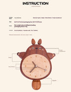 Handmade Ebony Wood Totoro Figurine | Hugging Pose Gift | Creative Kids Room Decor | Meaningful Birthday Gift for Child