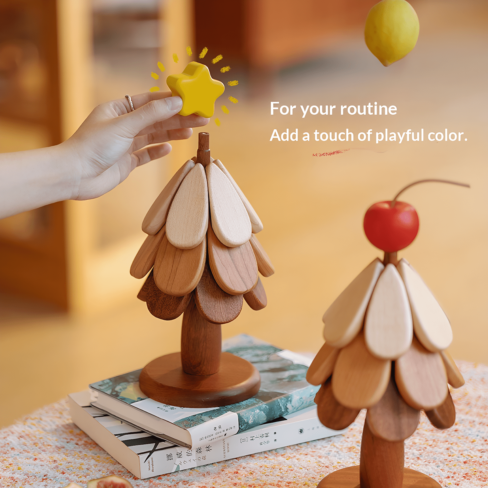 Wooden Christmas Trivets & Tree Shaped Coasters Set for Dinner Table Decor - Adaoge gifts