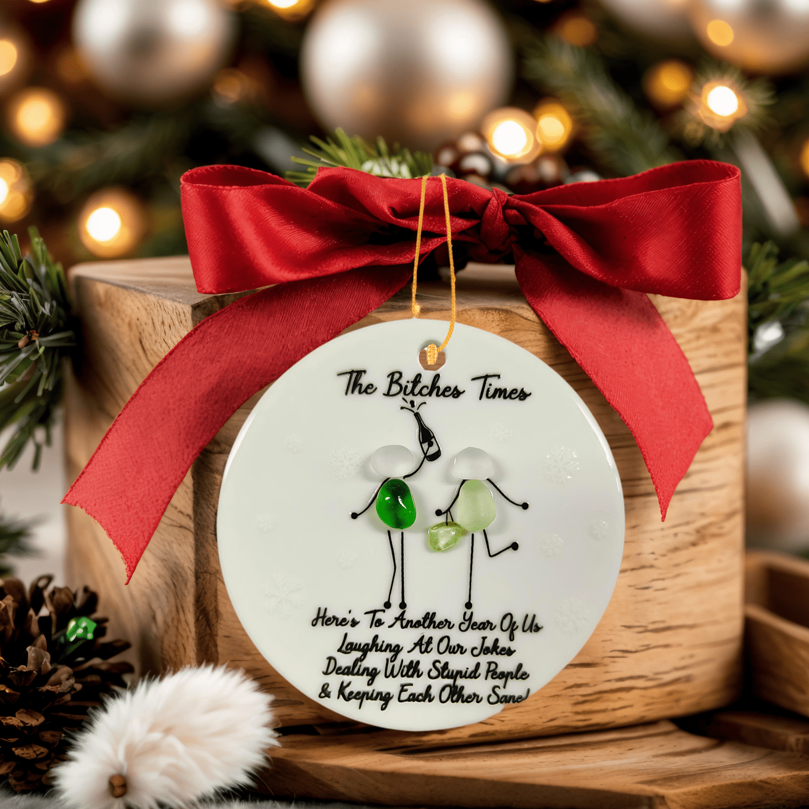 Sea Glass Ornaments Brimming with Friendship, gift for bestie