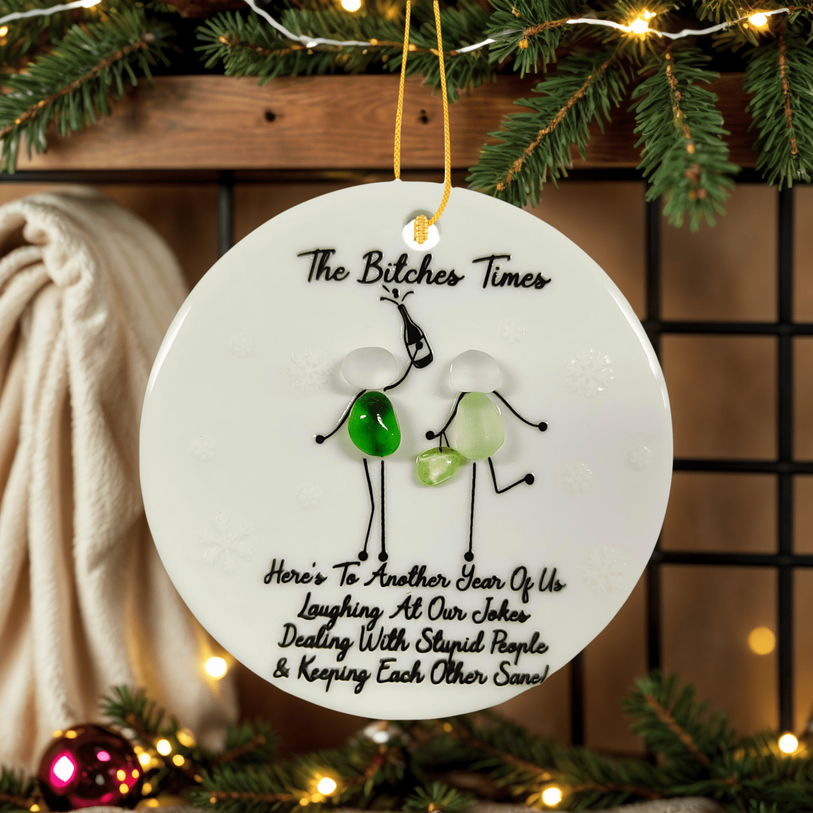 Sea Glass Ornaments Brimming with Friendship, gift for bestie