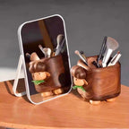 New 2025 Creative Pen Holder，Pen Holder for Desk - Hand Carved Wooden Pencil Organizer，  birthday gifts for women, Unique Home Decor Gifts(black walnut) (Cute little sheep)